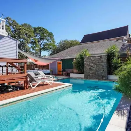 Grand Craftsman Style Heated Pool
