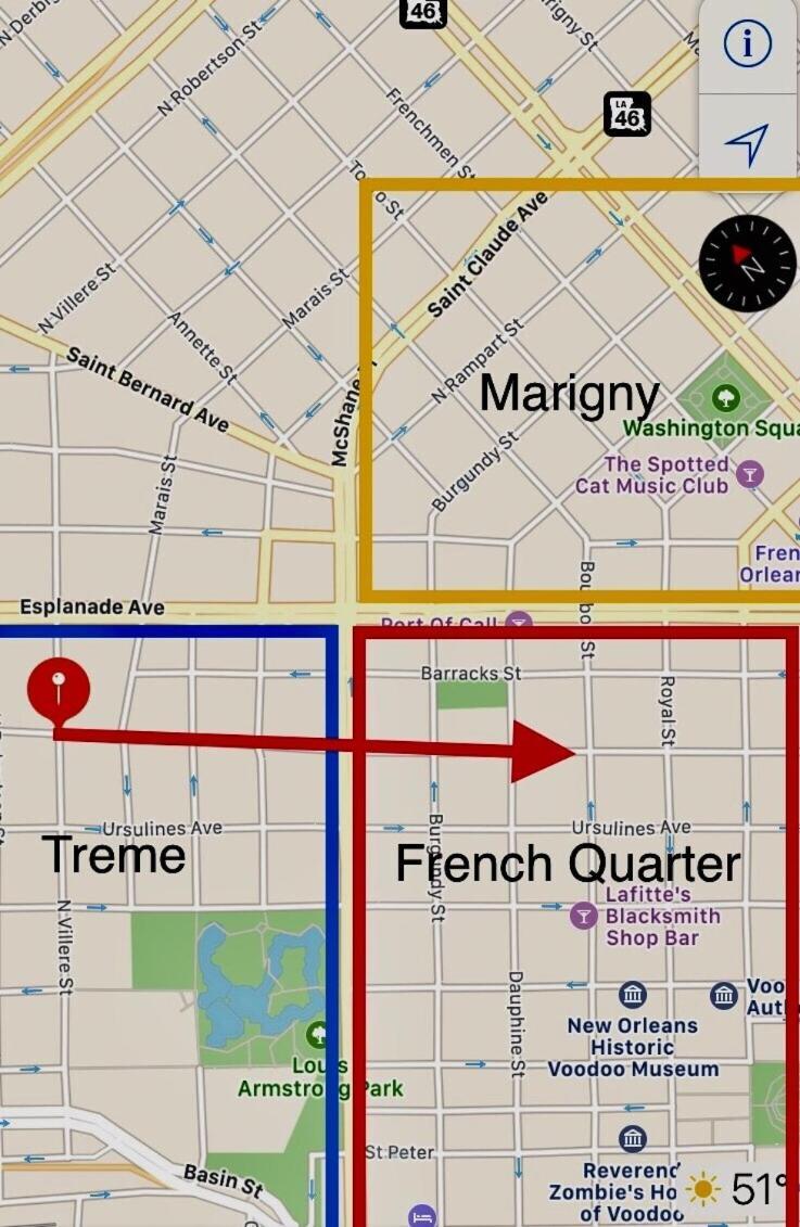 Cute 2bed 1 Bath 1half Bath, 7 Blocks From French Q Steps To Jazz Venues, Free Gated Parking Incl